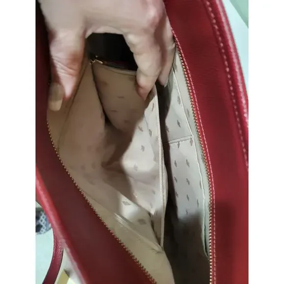 Kate Spade Cherry Red Zipper Tote Leather Excellent. Look!!👀 - Picture 9 of 9